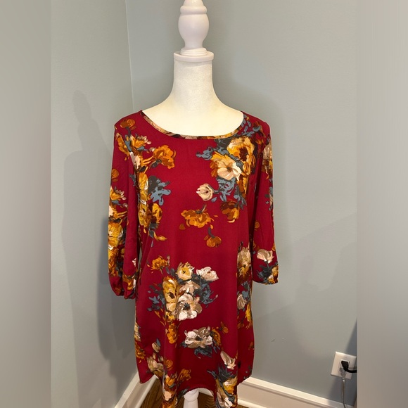 Burgundy dress tunic - Picture 2 of 4